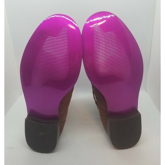 Twiggy London Women Size 6.5W Brown Suede Studded Riveted 9" Ankle Boots 964443 - Picture 7 of 11